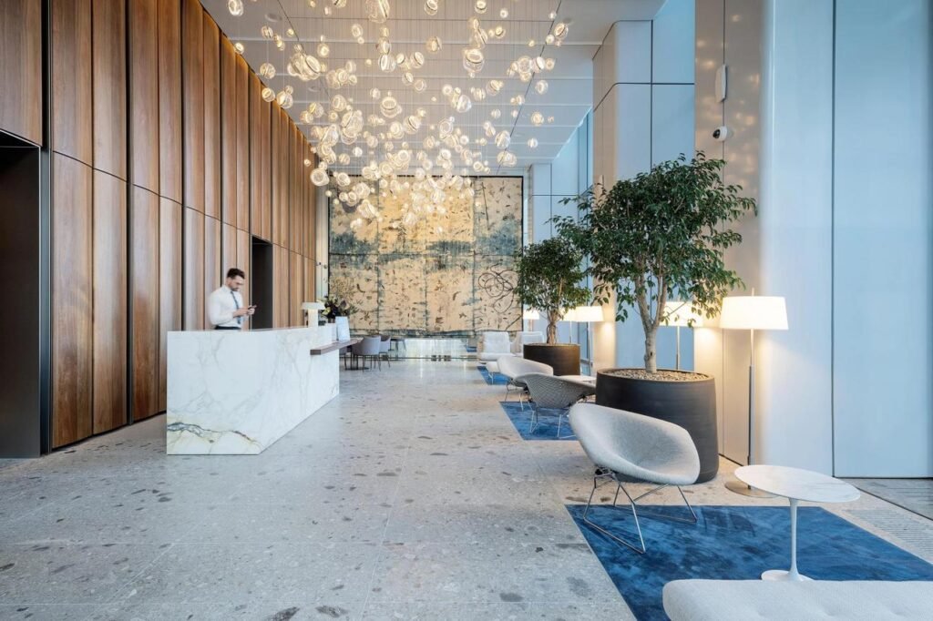 Luxury hotel reception showcasing premium guest experience